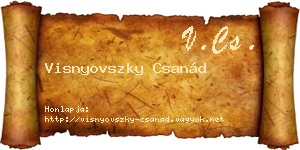Visnyovszky Csanád névjegykártya